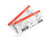 © Sashkin - Air plane tickets on white, pair of plane boarding pass. Travel or tourism concept.