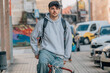 © carballo - urban cyclist with bicycle on the street