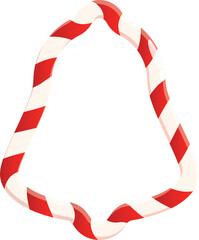 Poster - Christmas bell shape made of candy cane evoking christmas spirit