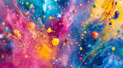 Wall Mural - Colorful ink splash abstract background
