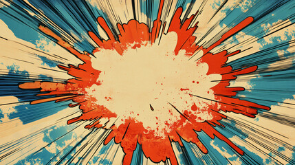 Wall Mural - comic art style exploding pop speech bubble background illustration