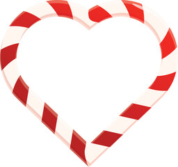 Poster - Candy cane forming a heart shape for valentine's day