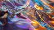 © Bijac - liquid metal sculpture morphing in zero gravity iridescent surface reflecting prismatic light abstract forms suspended in void
