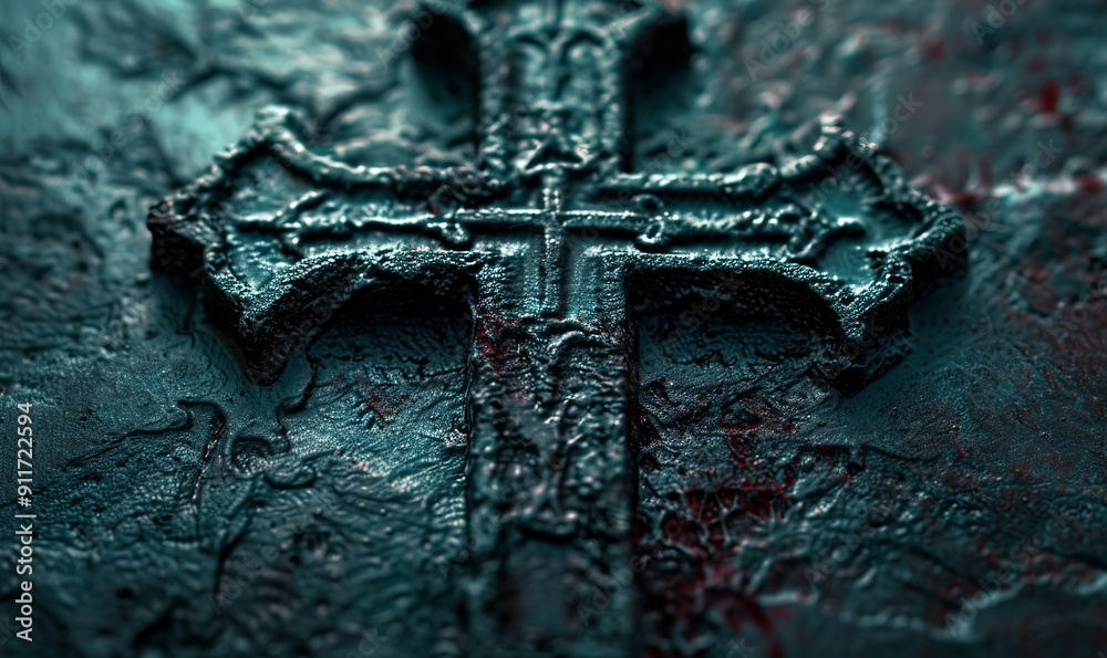 Extreme Close-up of Cross. Concept Religious Symbol, Christian ...