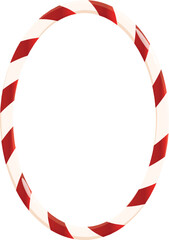 Poster - Christmas candy cane forming a circle with copy space on white background