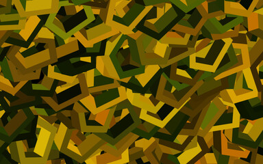 Poster - Dark Green, Yellow vector template in hexagonal style.
