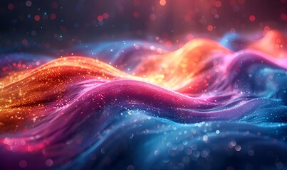 Wall Mural - a colorful waves with lights. 