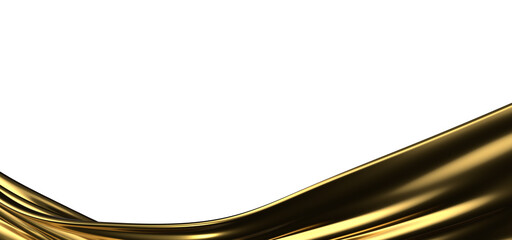 Poster - Intricate Luster: Abstract 3D Gold Cloth Illustration with Delicate Details