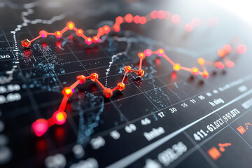 Poster - Dynamic Stock Market Chart that features an impactful Global Map Background to illustrate market trends and global economic insights