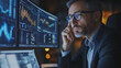© Clipart Collectors - Focused mature European business man ceo trader using computer, working in modern office, doing online data market analysis, thinking planning tech strategy looking at laptop. Banner with copy space