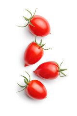 Canvas Print - Red cherry tomatoes isolated on white background.