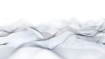 Abstract white background with low poly wireframe pattern for digital technology, data science and big data. Abstract wavy polygon mesh network on white background. Digital concept of futuristic.