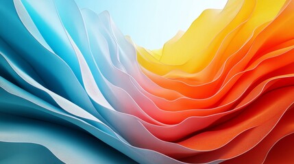 A colorful, abstract image of a wave with blue, yellow, and red colors