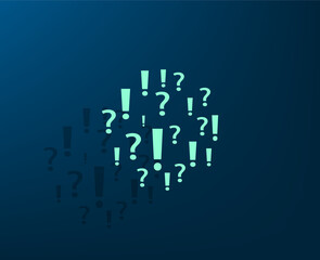 Poster - Vector dark color icon with shadow on blue background