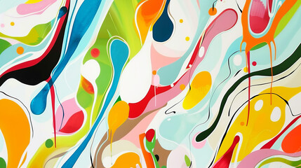 Abstract colorful fluid art with dynamic shapes.