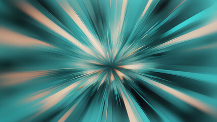 Wall Mural - blurred turquoise zoom perspective background. abstract soft explosion effect. generative ai