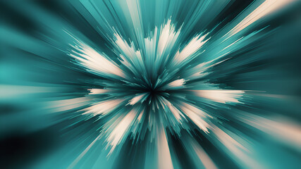 Wall Mural - blurred turquoise zoom perspective background. abstract soft explosion effect. generative ai