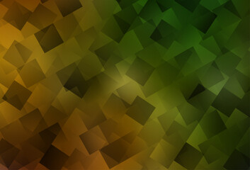 Wall Mural - Dark Green, Yellow vector background with rectangles.