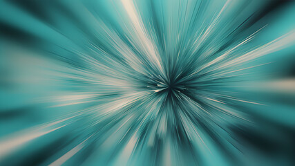 Wall Mural - blurred turquoise zoom perspective background. abstract soft explosion effect. generative ai