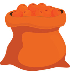 Poster - Full burlap sack overflowing with ripe oranges