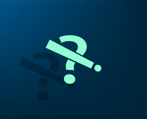 Poster - Vector dark color icon with shadow on blue background