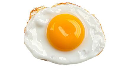 Canvas Print - Fried egg isolated on white background on top view food cooking photo object design