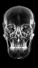 Wall Mural - A detailed x-ray image of a human skull. AI.