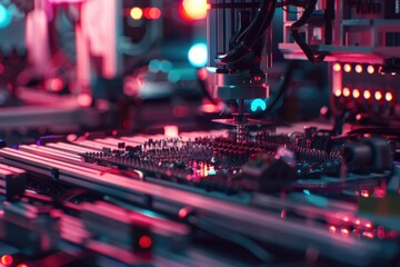 Poster - A close-up shot of a computer motherboard
