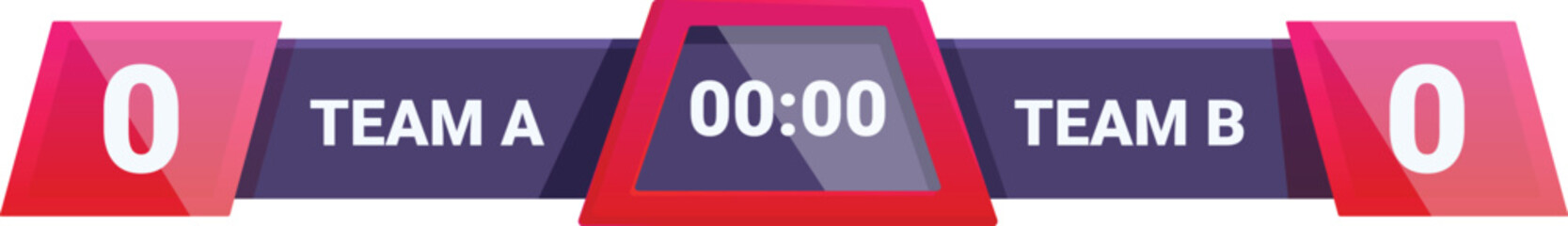 Poster - Digital scoreboard showing teams score, timer is counting during a sport match