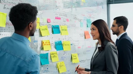 Poster - Team Collaboration During Strategy Meeting in Modern Office Space Generative AI