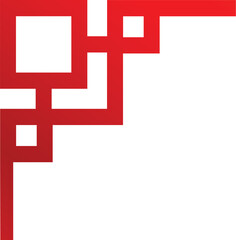 Poster - red geometric shape forming an abstract right corner element