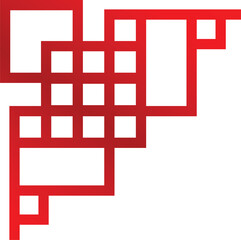 Aufkleber - Red gradient abstract geometric shape forming a rectangle pattern on a white background