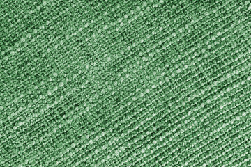 Canvas Print - Jacquard diagonal woven coarse weave texture upholstery green fabric background