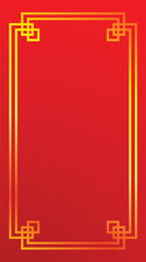 Poster - red background featuring a traditional chinese pattern border, perfect for chinese new year designs