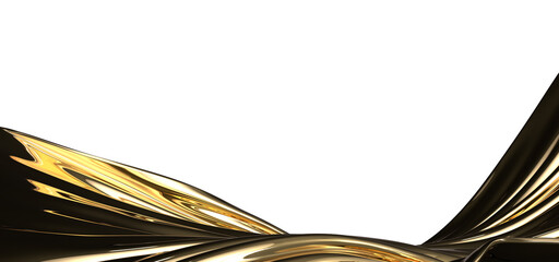 Poster - Intricate Luster: Abstract 3D Gold Cloth Illustration with Delicate Details
