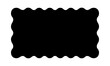 © vikusha_art - Rectangle shape with wavy edges. Rectangular template of text box, tag or sticker with scalloped borders isolated on white background. Vector graphic illustration.