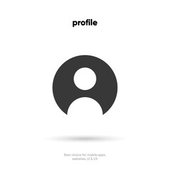 Poster - Profile picture icon human symbol. Man and women sign. People, person, user profile avatar icon emblem symbol pictogram. Contact icon with white background for UI UX, mobile app, social media, website