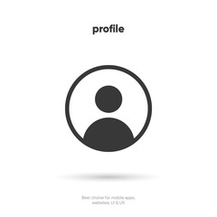 Poster - Profile picture icon human symbol. Man and women sign. People, person, user profile avatar icon emblem symbol pictogram. Contact icon with white background for UI UX, mobile app, social media, website