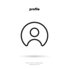 Poster - Profile picture icon human symbol. Man and women sign. People, person, user profile avatar icon emblem symbol pictogram. Contact icon with white background for UI UX, mobile app, social media, website