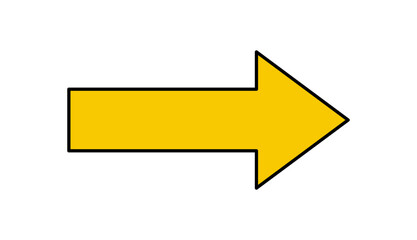 Leinwandbilder - Arrow icon. Simple vector arrow illustration. Yellow icon.