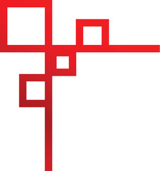 Aufkleber - Red geometric shape is standing out on a white background