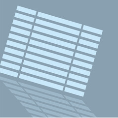 Poster - Vector illustration of sunlight streaming through window blinds casting shadows on an interior wall