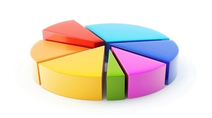 Aufkleber - A colorful pie chart on a white surface, ideal for presentations and visualizing data