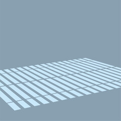 Poster - illustration of sunlight shining through a window and casting shadows on a blue wall