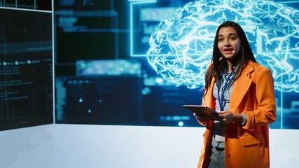 Poster - Specialist talking at global conference, exploring subjects such as enterprise AI, machine learning, security, ethical AI, deep learning, data ecosystems and natural language processing, camera A