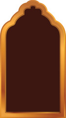 Poster - Golden ornate frame with a brown background is providing copy space