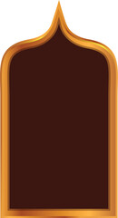 Poster - elegant golden frame with a traditional arabic design, featuring a pointed arch