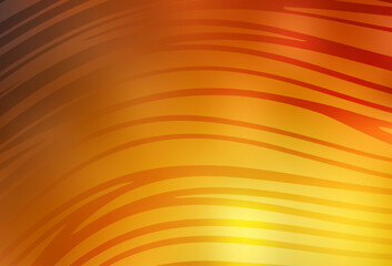Poster - light orange vector template with wry lines.