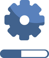 Poster - Blue gear icon with progress bar underneath, representing a software update in progress