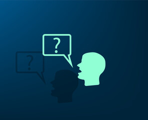 Poster - Vector dark color icon with shadow on blue background